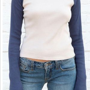 NWT- Brandy Melville Bella ribbed long sleeve top